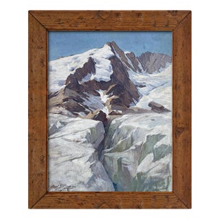 Karl Böttner, Mont Blanc, Oil Painting on Panel, 1939 For Sale