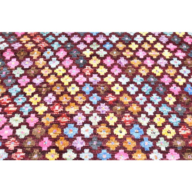 1950s Moroccan Millefleur Hand Knotted Wool Rug, 5'7''x7'9'' For Sale - Image 4 of 5