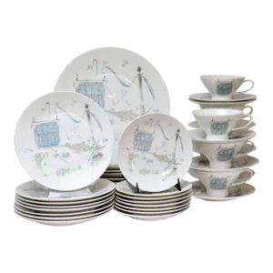 1960s Rosenthal Continental Raymond Loewy Plaza 39 Piece China Set