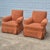 Vintage Square Back Rust Orange Upholstered Skirted Roll Arm Lounge Chairs - A Pair For Sale - Image 17 of 17
