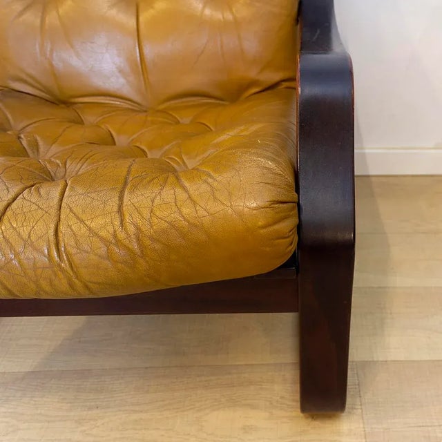 Danish Colored Leather Armchair, 1970s For Sale - Image 13 of 14