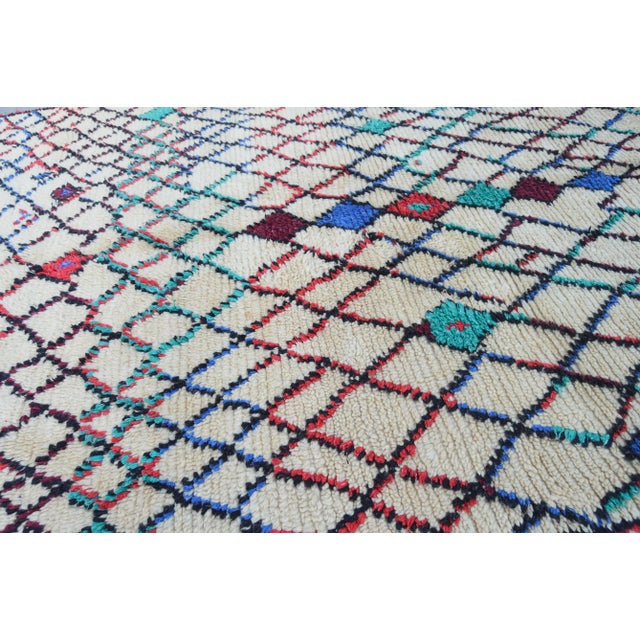 Teal Mid 20th Century Vintage Moroccan Rug - 8'3'' X 4'8'' For Sale - Image 8 of 10