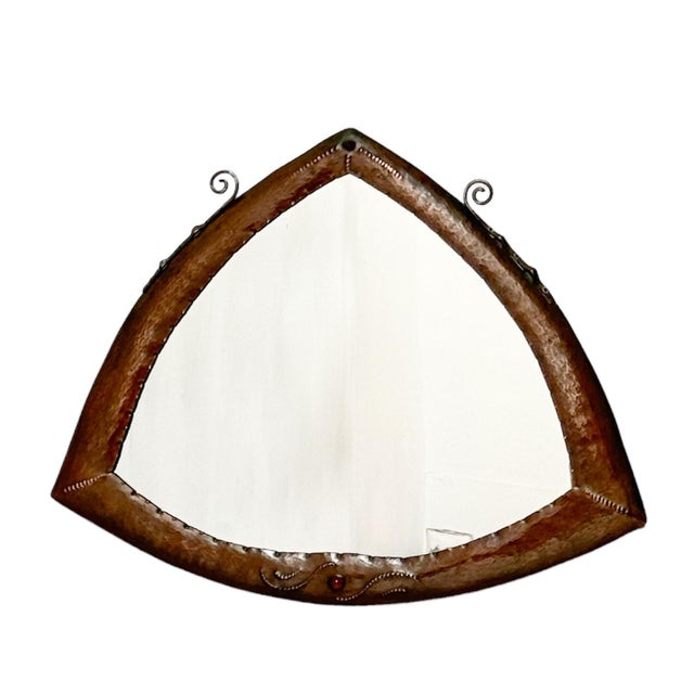 Art Deco Patinated Brass Amsterdamse School Mirror, 1920s For Sale - Image 6 of 6