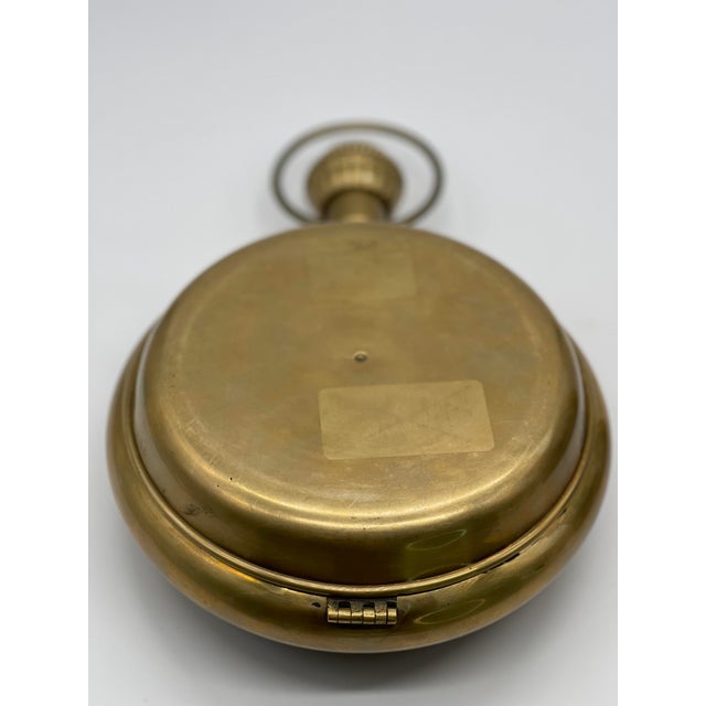 Mid-Century Modern Mid 20th Century Vintage Heavy Brass Table Top Pocket Watch Frame For Sale - Image 3 of 9
