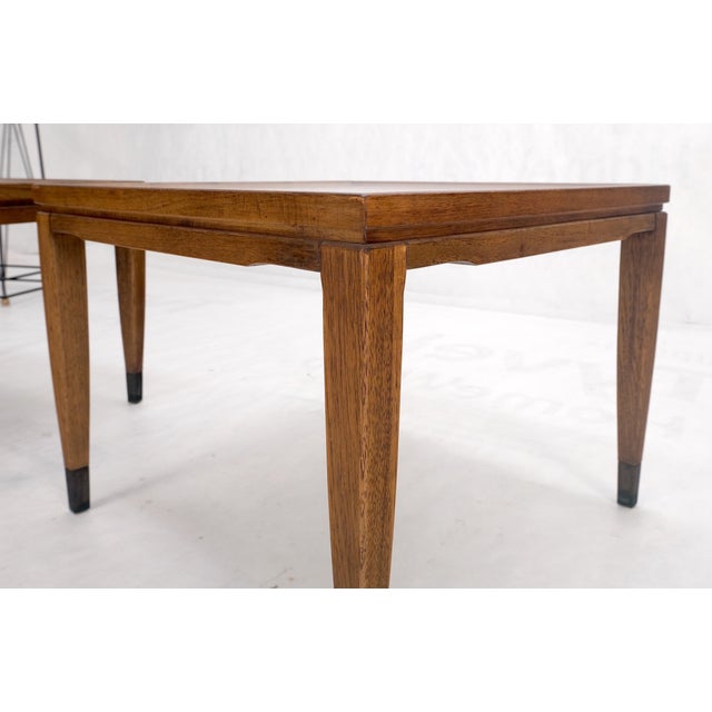 Pair of Mid Century Modern Square Walnut Side End Tables Removable Legs MINT! For Sale - Image 6 of 12