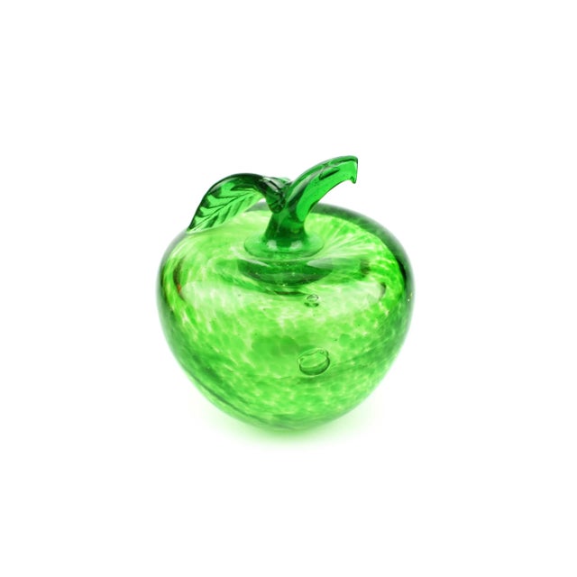 Mid-Century Modern Mid-Century Green Spotted Design Apple Paperweight Model Figurine For Sale - Image 3 of 7