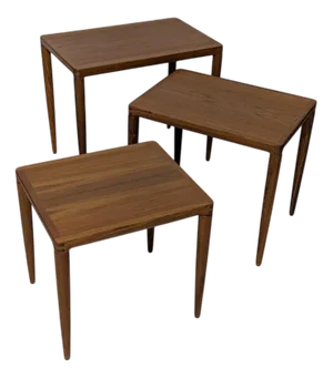 Scandinavian Nesting Tables by Johannes Andersen for Bramin, Denmark, 1960s, Set of 3