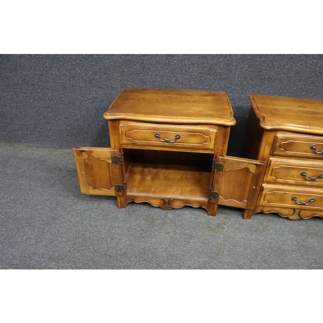 Ethan Allen His and Hers Birchwood Nightstands, Pair For Sale - Image 10 of 17