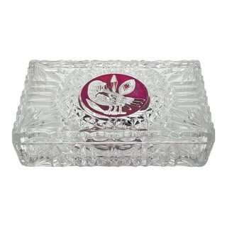 Hofbauer “Byrdes” Ruby Crystal 7-Inch Rectangular Lidded Jewel Box/Trinket Box (Vintage 1970’s-1990’s, Original Foil Label) For Sale