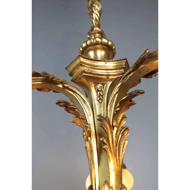 Small Antique Gilded Bronze Chandelier For Sale - Image 6 of 9