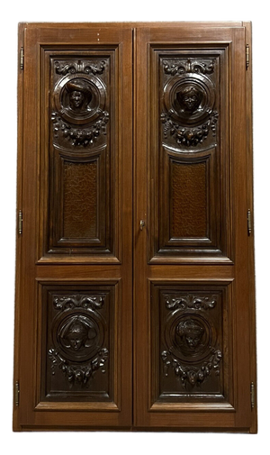 Renaissance Style Walnut Collector's Cabinet
