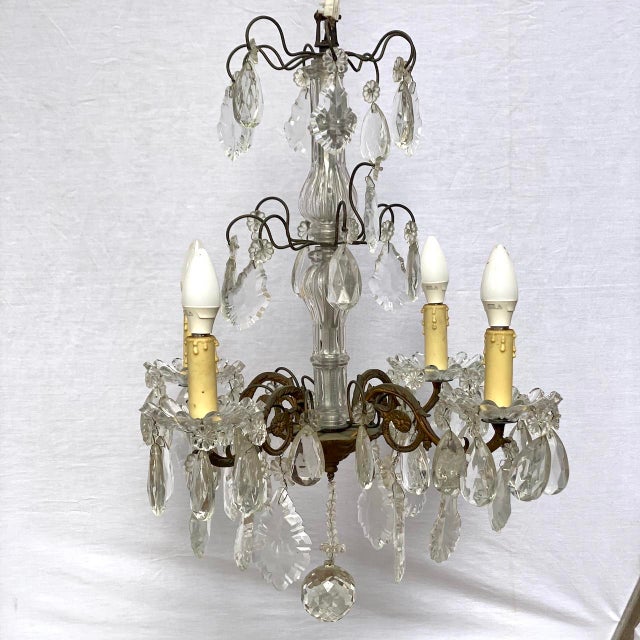 Antique Bohemian Crystal Chandelier, 1890s For Sale - Image 11 of 11