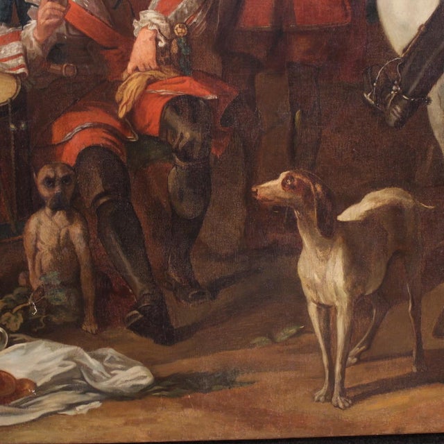 French Artist, Halt of the Mounted Grenadiers of the King's Guard, 1750, Oil on Canvas For Sale - Image 8 of 16