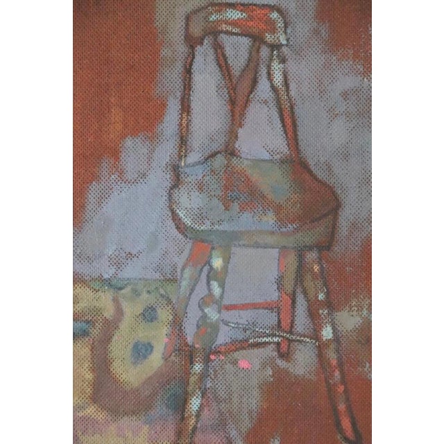 Paint Joseph SolmanOil Painting Interior Scene Chair w Chinese Rug Joseph Solman American Art WPA For Sale - Image 7 of 8