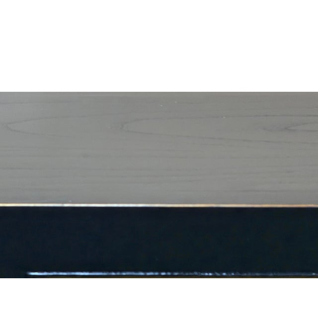 Oriental Black Lacquer 3 Drawers MoonFace Console Credenza Sideboard For Sale - Image 11 of 15