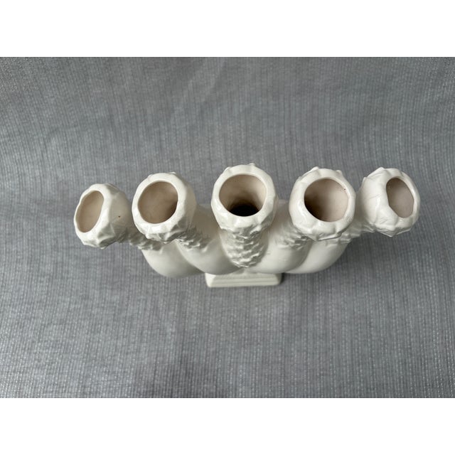 Vintage White Five Finger Vase For Sale - Image 14 of 16
