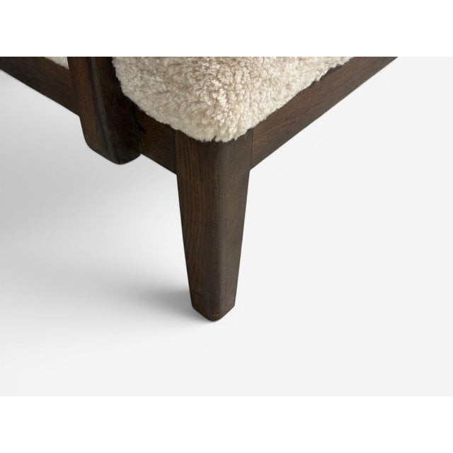 German Modern, Lounge Chairs, Oak, Beige Shearling, Germany, 1940s For Sale - Image 13 of 13