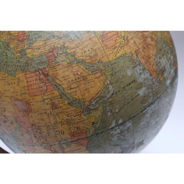 Green Vintage French Modern Illuminated Glass Globe Terrestre by Girard Et Barrère For Sale - Image 8 of 12