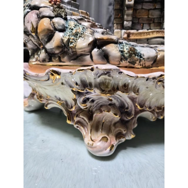 Ceramic 1980s Gianni Lorenzon Italian Porcelain Figural Lamp & Designer Shade For Sale - Image 7 of 14