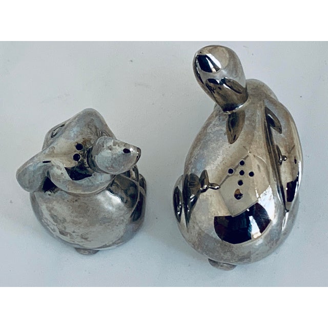 Late 20th Century Vintage Godinger Silverplate Rabbit, Bunny Salt & Pepper Shakers- A Pair For Sale In San Antonio - Image 6 of 11