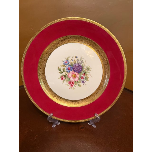 1930s Rosenthal Bavaria #5554 Red and Gold Dinner Plates 11" - Set of 12 ca.1939 For Sale - Image 5 of 16