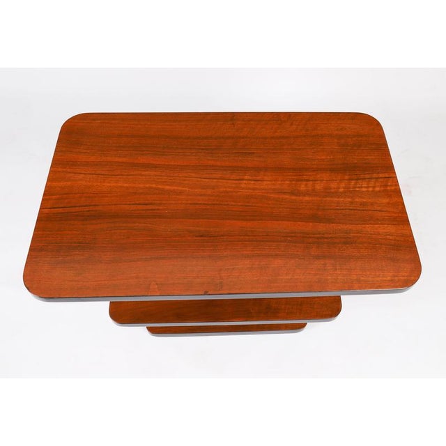 Brown Vintage Art Deco Tiered Walnut Coffee Table, 1920s For Sale - Image 8 of 12