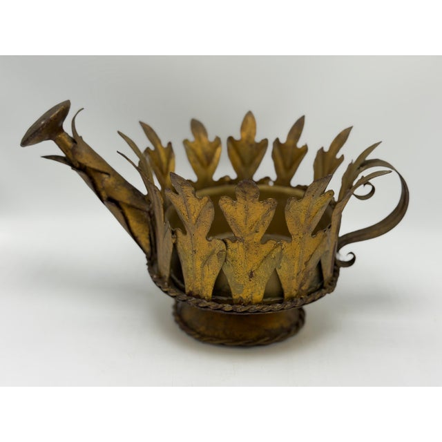Vintage Italian Tole Watering Can Cachepot For Sale - Image 4 of 10