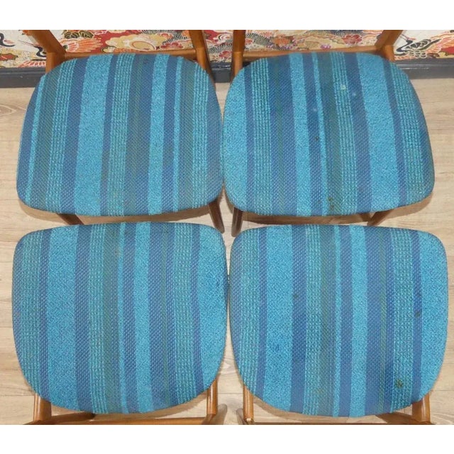 Turquoise Dining Chairs, 1960s, Set of 4 For Sale - Image 10 of 14