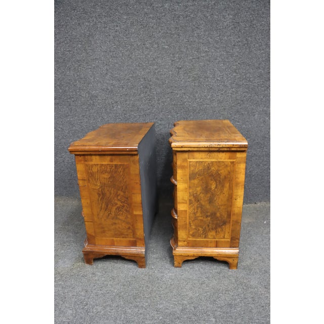 Pair of Trouvailles Burl Walnut French Nightstands For Sale - Image 10 of 13