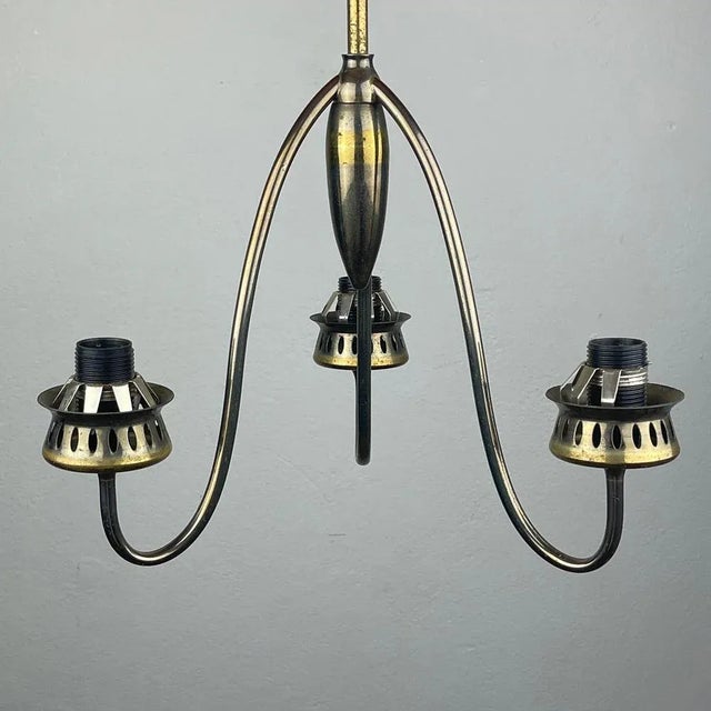 Vintage Brass Chandelier Italy 1960s For Sale - Image 12 of 13