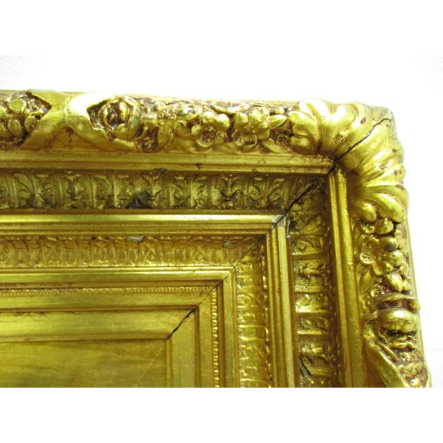 Antique Italian Gold Gilt Carved Portrait Frame Oil Painting Antique For Sale - Image 11 of 12