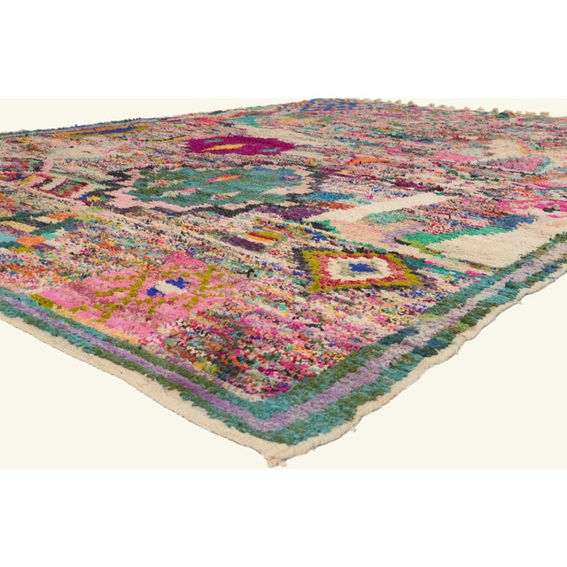 22100 Contemporary Boujad Moroccan Rug, 09'09 x 13'04. The Chromatic Testament: A Modern Boujad Moroccan Masterpiece of...