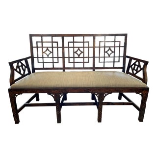Chinese Chippendale -Style Fretwork Bench For Sale