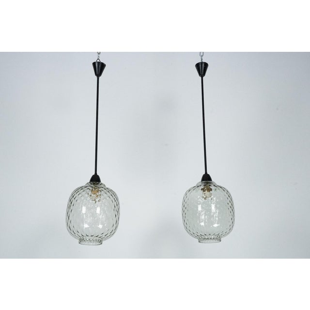 Mid-Century Modern Pendant Lamps in Smoked Murano Glass, Italy, 1950s, Set of 2 For Sale - Image 11 of 13