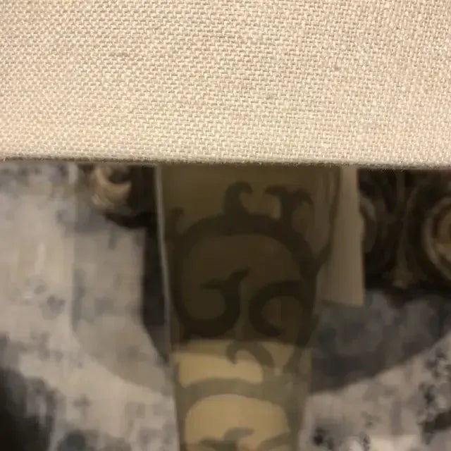 Contemporary 1990s Vintage Ceramic Table Lamp With Drum Shade For Sale - Image 3 of 9