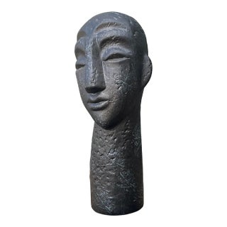 Vintage Ceramic Bust of Man For Sale
