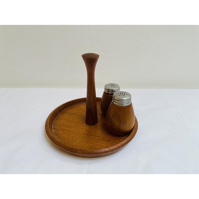 Swedish Salt and Pepper Set in Teak by K. Holmberg, 1960s, Set of 3 For Sale - Image 4 of 7