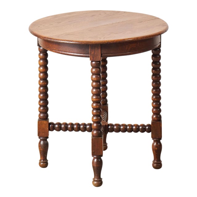 1930s English Oak Bobbin Stool For Sale