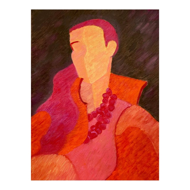 “Poppy” Oil Painting on Canvas by Nancy Vignola For Sale