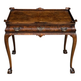 Regency Burr Walnut Silver Table, 1820s For Sale