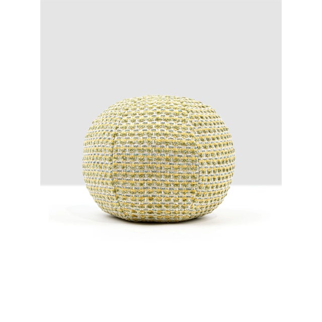 Contemporary The House Of Scalamandré Heatherton Circle Pillow In Lemon For Sale - Image 3 of 3