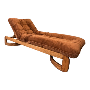 Mid Century Chaise Lounge Day Bed Solid Oak Howard MFG