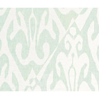 Sample - Schumacher Tokat Weave Fabric in Aqua For Sale