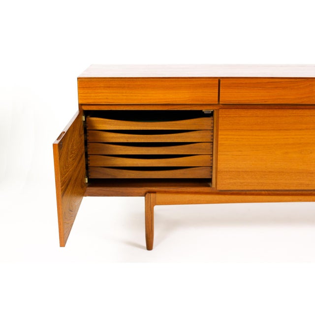 1960s Danish Modern Mid Century Teak Large Credenza Sideboard — Kofod Larsen Model Fa66 For Sale - Image 9 of 12