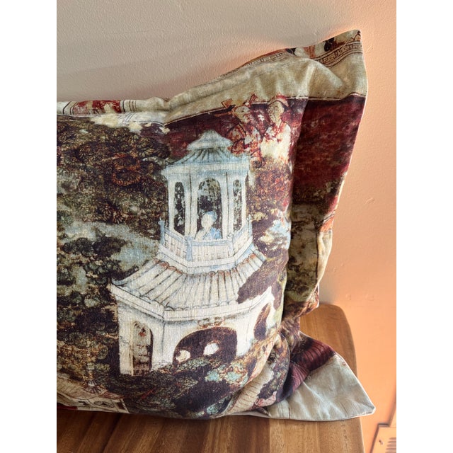 Cream Large Rectangular Thick Chinoiserie Custom Pillow - Two in Stock, Price for One For Sale - Image 8 of 8