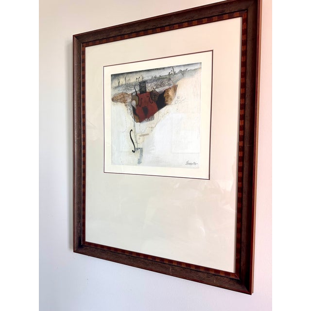 Babak Emanuel “Ledger Line” Signed Limited Edition Abstract Violin Monoprint, 23/175, Custom Framed For Sale - Image 15 of 16