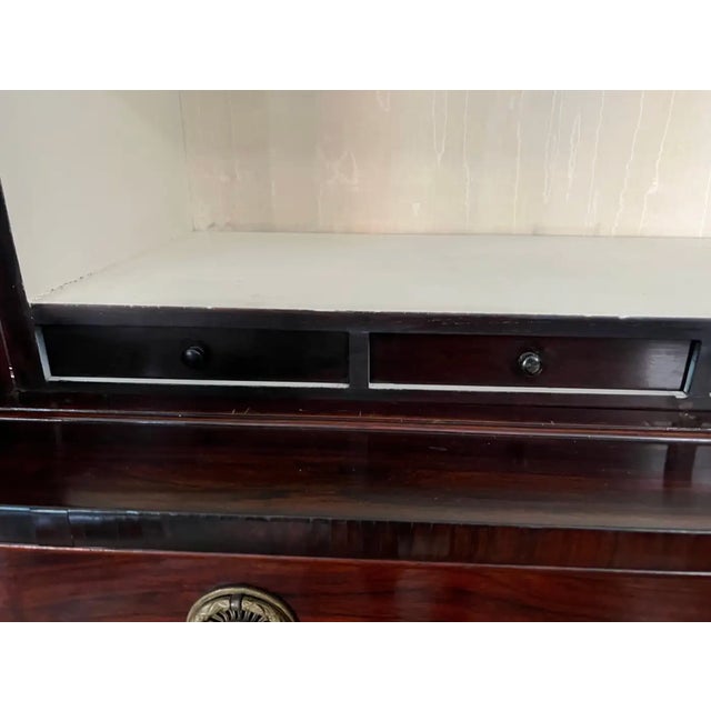 Wood 19th Century English Rosewood Breakfront Bookcase With Hidden Drawers For Sale - Image 7 of 11