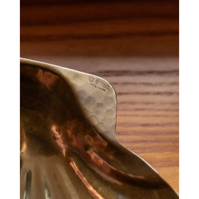 Brown Vintage Shell Bowl in Brass by Renzo Cassettiy, 1960s For Sale - Image 8 of 11