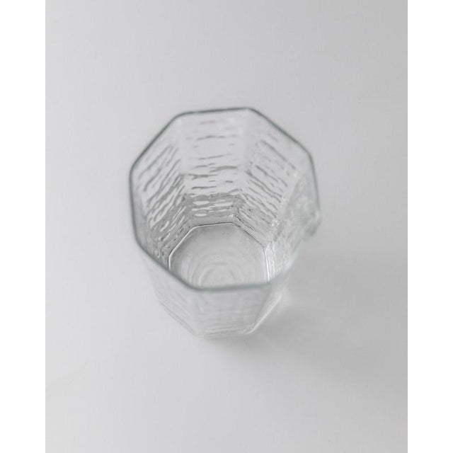 Gold Vintage Octagonal Structured Glasses from Luminarc, 1970s, Set of 5 For Sale - Image 8 of 11