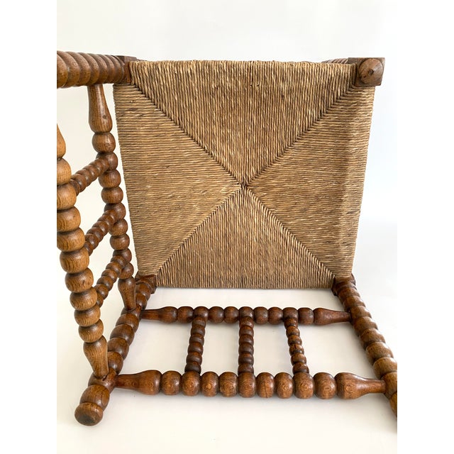 Wood Dutch Oak Corner Bobbin Chair For Sale - Image 7 of 7